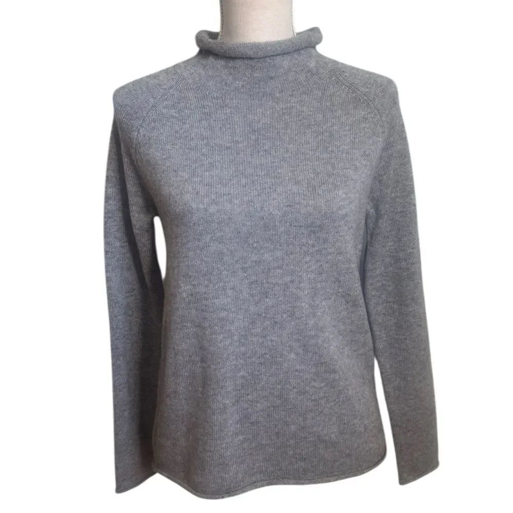 PARKE Wool Cashmere Blend Rollneck Sweater in gray XS